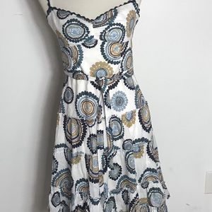 BCBGMAXAZRIA Dandelion Print Tiered Summer Dress 4